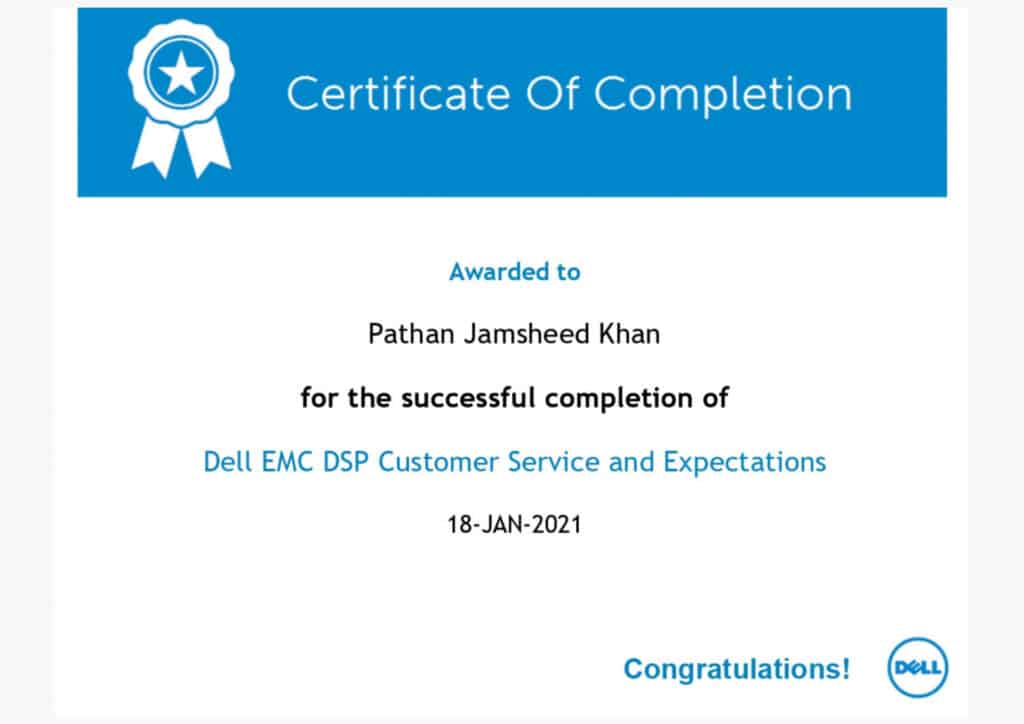 dell certificate