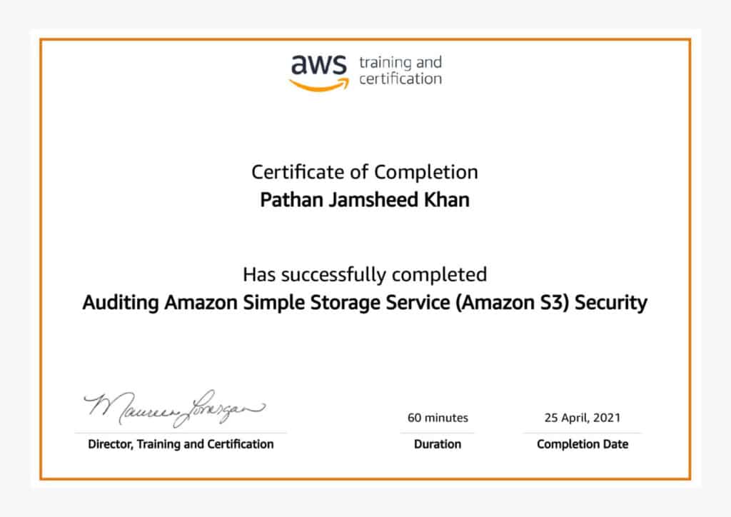 AWS certificate